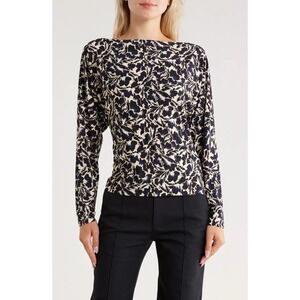 A.L.C. Women's Tyler White Floral Boat Neck Top NWT Medium Preppy Sophisticated